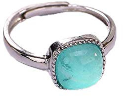LCHJX 925 Silber Amazonit Tianhe Stone Mosaic Open Ring Lady Schmuck