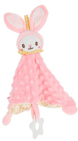 Serviette de Réconfort pour Bébé Peluche Rose Jouet Apaisant | 1 Pièce, Tissu Doux, pour Nourrissons et Tout-petits, Forme de Vache, Usage Sommeil