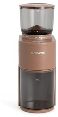 CREATE/COFFEE GRINDER STUDIO PRO/Molinillo de café con depósito moca/Capacidad de hasta 150g, 38 niveles de molienda, sistema de seguridad, 200W