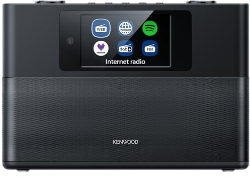 Kenwood CR-ST200S Radio Smart Wi-Fi Dab+ - Altavoces 30W - Negro | Streaming Spotify con pantalla IPS 4.3 pulgadas - Sonido bass reflex con app e internet