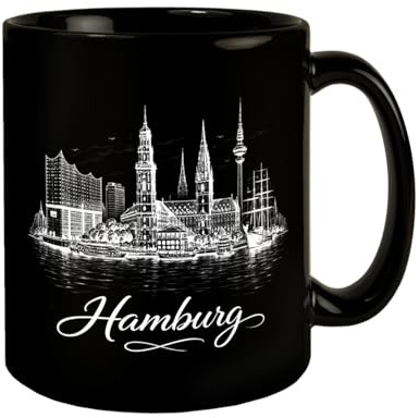 speecheese Tasse Hamburg Skyline mit Elbphilharmonie und Michel Lustiger | für Hamburg-Fans