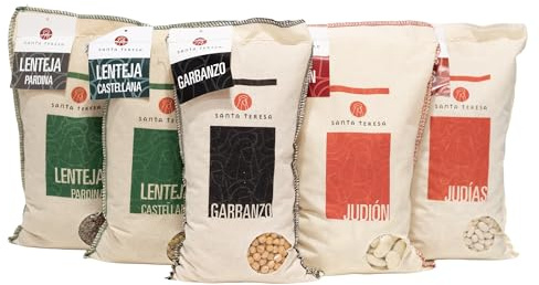 Santa Teresa Pack Guisos, Legumbres Categoría Extra, Judión, Judías, Garbanzos, Lentejas Castellanas y Pardiñas, 5 kg