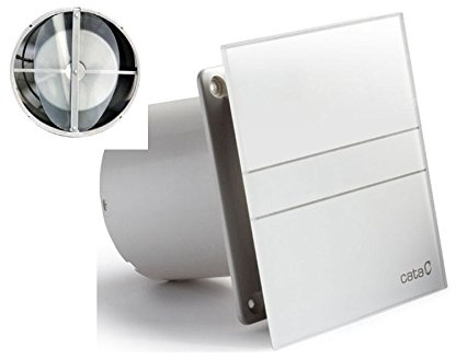 Ventilator/Lüfter/CATA E 100 GT/INKL RÜCKSCHLAGKLAPPE Rückschlagfolie Rückschlagventil/Timer/Nachlauf/Glasfront / 115 m3/h/leise 31dB / 8W Kugellager/Dauerlauf EU Markenqualität