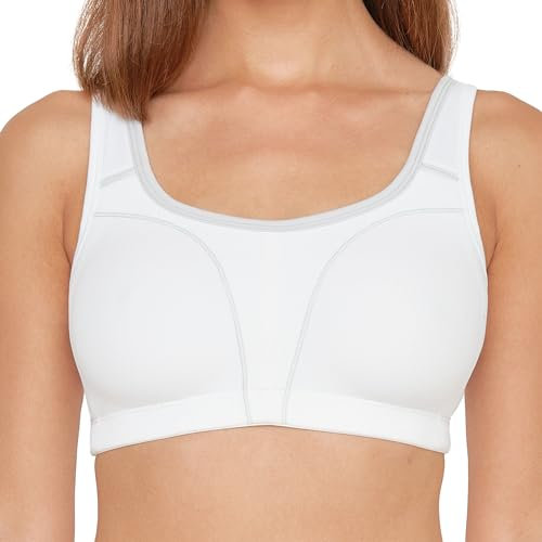 Susa Sport-BH ohne Bügel, high Support Größe 70D, Farbe Weiß-Grau