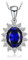 JewelryPalace Ovalschliff 3.2ct Erstellt Saphir Prinzessin Diana Kate Middleton Kette Anhänger, Schmuck Set Blau, Halsketten Damen Silber 925 Collier Edelstein Mädchen, Ketten für Frauen Geschenk 45CM