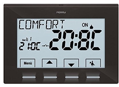 Perry 1TPTE029A Termostato da Parete Digitale, 230 V, Nero