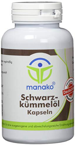 manako Schwarzkümmelöl Kapseln, 4 x 150 Stück, Dose a 112,5 g