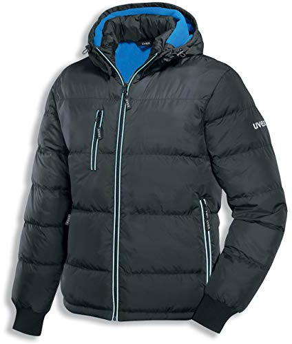 Uvex Herren-Arbeitsjacke - Schwarz-Blaue Männer Thermo-Steppjacke - Wasserabweisend M