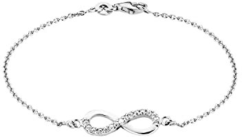 Amor Armband 925 Sterling Silber Damen Armschmuck, mit Zirkonia synth., 19 cm, Silber, Infinity, Kommt in Schmuck Geschenk Box, 9123858