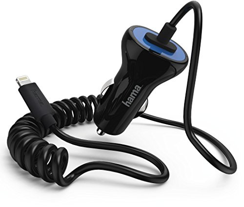 Hama 173634 Auto schwarz, Blau Ladegerät von Mobiltelefonen – Ladegeräte von Mobiltelefonen (Auto, Handy, Smartphone, Kfz, Schwarz, Blau, Kontakt, 10 30)