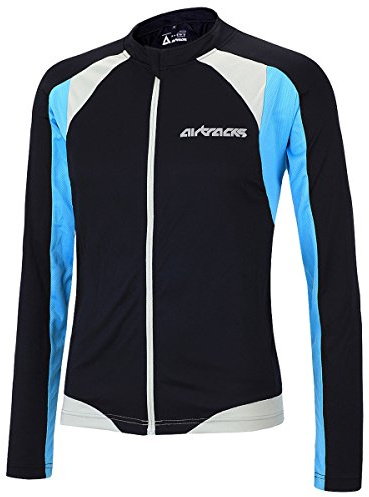 Airtracks Herren Fahrradtrikot Langarm Pro T - Radtrikot - Jersey - Reißverschluss - Atmungsaktiv - Schnelltrocknend - Reflektoren