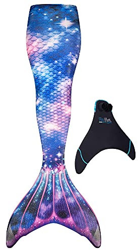 Fin Fun Meerjungfrauenflosse Limited Edition mit verstärkten Spitzen inkl. Monoflosse - Meerjungfrauenflosse für Mädchen und Damen in realistischen 3D Mustern und originaler Fin Fun Qualität