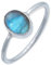 mantraroma Damen Ring 925 Silber Labradorit Edelstein blau schlicht modern