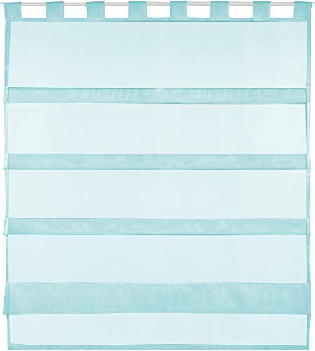 Bestlivings türkise Bistrogardine Transparent mit Schlaufen in 90x110 cm (BxL), in vielen Varianten erhältlich