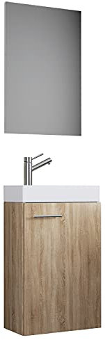 3-TLG Set | Waschplatz für Gäste WC | Gästebad | Waschtisch Toilette | Badmöbel Badezimmer Set - Slito SP