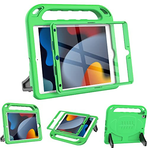 Surom Funda con protector de pantalla integrado para iPad de 10.2 pulgadas 2021 2020 2019 (9ª 8ª 7ª generación) funda ligera a prueba de golpes para iPad 10.2 2021 2020 2019 iPad Air 3 10.5 2019 verde