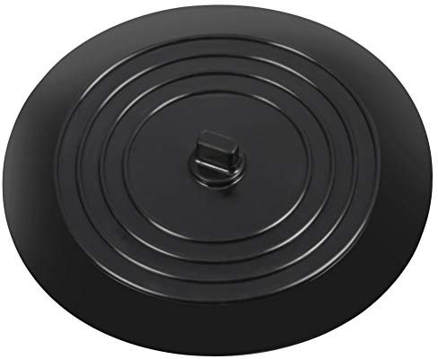 kuou Silicone Tub Stopper, Universal Sink Plug Drain Plug, 6 Inches Drain Stopper Cover for Kitchen Bathroom Laundries (Black)