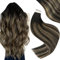 Easyouth Echthaar Extensions Tape Ombre Blond Invisible Tape in Extensions Echthaar Schwarz Balayage Honigblond Tape Haarverlängerungen Echthaar für Volumen 45cm 40g 20pcs #1B/27/1B