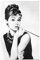 Klassische Audrey Hepburn Porträt Make-up Poster Drucke Leinwand Malerei Schwarz Weiß Wandkunst Moderne Wandbild, für Schlafzimmer Home Decoration Kein Rahmen (Size : No Frame 30x40cm)