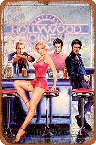 Cimily Marilyn Monroe James Dean Zinn Zeichen Metall Poster Retro Garage Hausgarten Wand Geburtstagsfeier Bar Cafe Küche Vintage Wanddekor Kunst 8 × 12 Zoll
