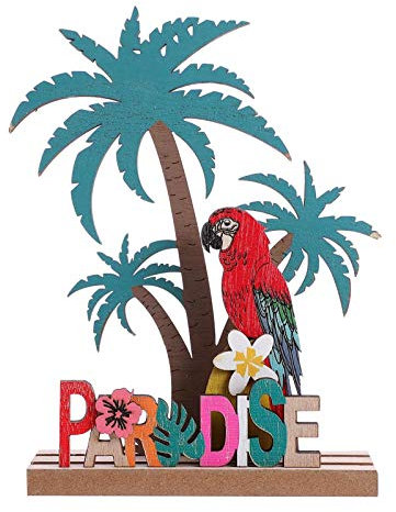 ABOOFAN 1 Pc Hawaï Ornements Centre De Table Hawaiien Signe De Table D'été Décor De Jungle Décoration De Maison Déco De Table Tropicale Fête Luau Hawaïen Bois Banquet Animal Palmier