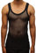 Ementu Camiseta sin Mangas de Rejilla Ajustada 100% algodón Premium para Hombre Negro