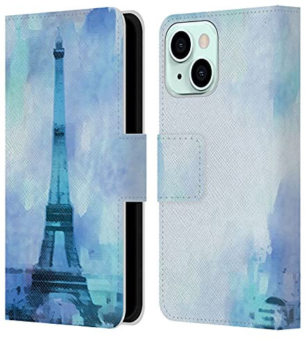 Head Case Designs Officially Licensed LebensArt Blue Pastels Leather Wallet Case Compatible With Apple iPhone 13 Mini