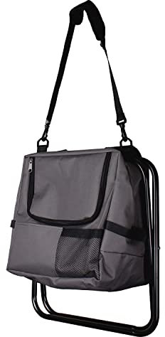 INDA-Exclusiv klappbarer Anglersessel Campingstuhl Comfort Faltstuhl Anglerstuhl Regiestuhl inkl. Kühltasche Blau