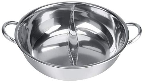 Chinesisches doppelseitiges Topfset, Alvinlite Edelstahl-Topfset Shabu Shabu Hot Pot für Induktionsherd(34CM)