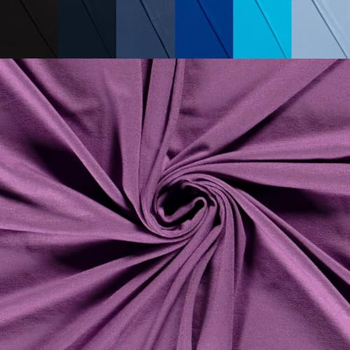 Viskose Jersey Uni Meterware - Stretchstoff Viskose - Viskosestoff stretchig - Jerseystoff Sommer - Blusenstoff Öko Tex 100 *Ab 50cm, Farbe: 045 Lila