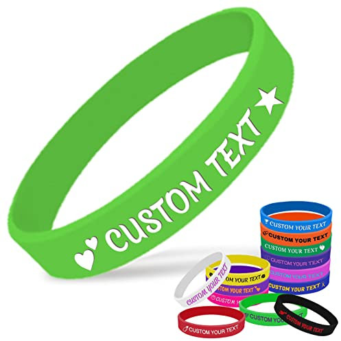 Aolun Braccialetti in Silicone Personalizzati Braccialetti in Gomma con Incisione Personalizzata Braccialetti Personalizzati con Testo per Eventi, Regali, sensibilizzazione, Feste