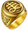 FaithHeart Herren Jungen Bandring Punk Gotik Statementring Siegel von Satan Bandring gold Punk Siegelring Partnerring Freundschaftsring