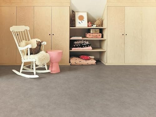 PVC Bodenbelag Vinylboden in stilvoller Beton Art, Zuschnitt (2m breit, 1m lang)