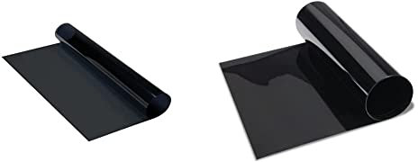 Foliatec Scheibentönungsfolie, Tönungsfolie für Autoscheiben, BLACKNIGHT Superdark 76 x 300 cm, 95% Verdunkelung & 1025 TOPSTRIPE Blendstreifen mit effektivem Sonnenschutz, 15 x 152 cm, Schwarz
