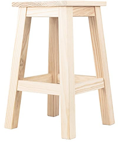 TIENDA EURASIA - Taburetes, Taburete Bar, Taburete Madera, Diseño Nordico, Taburetes Cocina, Bar, Taburetes con Reposapies, (25 x 25 x 47 cm)