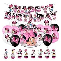 Minnie Mouse Party Supplies - Birthday Decorations, Balloons, Cake Topper & Banner