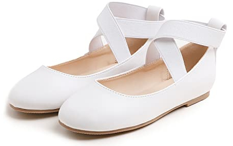 Feversole Girls Cute Belt Dress, Mädchen süßes Kleid Mary Jane Schuhe weiche Party Urlaub Ballerinas