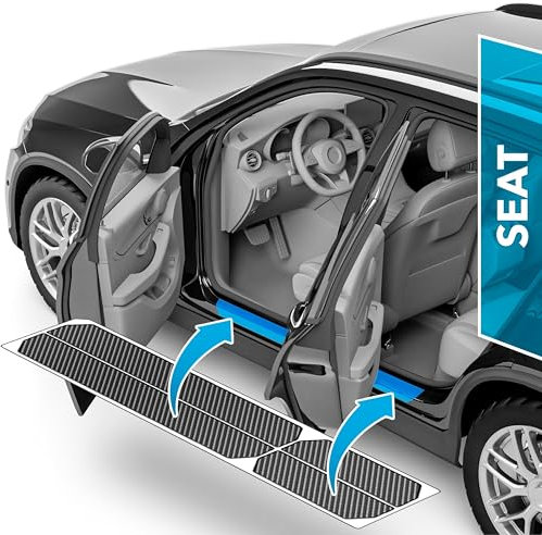 uProtect Auto Einstiegsleisten Schutz für Seat Ateca 1 (I) KH7 I 2016-2025 - Schutzfolie Autotür Zubehör Zierleisten Lackschutzfolie Carbon Schwarz