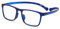 DOOViC Lesebrille mit Halsbügel für Herren/Damen 2.50 Blaulichtfilter Blau/Eckig Rahmen Flexible Büegel Brille mit Stärke