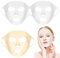 EQLEF Réutilisable Masque de Protection, 3 pièces Masque Masque hydratant avec Crochet Support Masque en Silicone Transparent empêche l'évaporation Masque Outil Soin du Visage