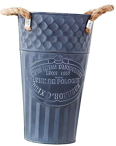 YARNOW Vase Métal Vintage avec Poignées Seau à Fleurs Décoratif pour Bouquet Et Fleurs Séchées pour Centre De Table Et Jardin