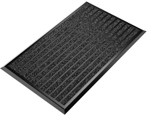 WEST & EAST Fußmatte außen mit schwarzem Aluminium Rand 55 x 90 cm, Aluminium Fußmatten, Fußabtreter außen, Schmutzfang Alu, Schmutzfangmatte Außenbereich, Fussmatte Aussenbereich, Türmatte außen