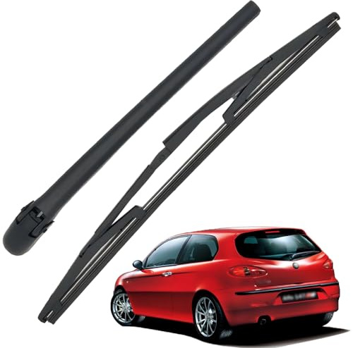 Ruolin Brazo Limpiaparabrisas Trasero y Escobillas Limpiaparabrisas, Juego de Cuchillas del Brazo del Limpiaparabrisas Trasero Compatible con Alfa Romeo 147 2000-2010