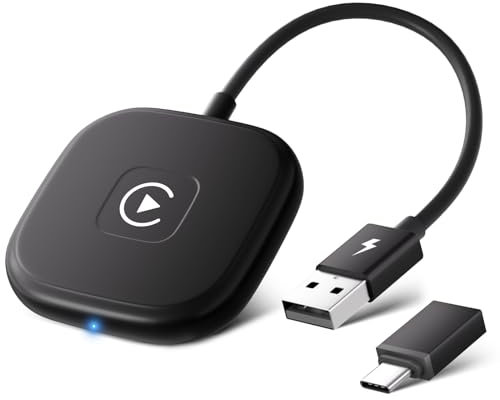 PAUNEZUEL Adaptador Carplay Inalambrico para iPhone, Wireless Carplay Dongle con OEM, Carplay Inalambrico Coche Apto para Coches a Partir de 2017, iOS 10+