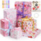 Bigqin Geschenkpapier, 6 Blätter 50 x 70 cm Geburtstag Geschenkverpackung mit Band Aufkleber Doppelseitigem Klebeband, Geschenkpapier Set für Geburtstag Valentinstag Muttertag