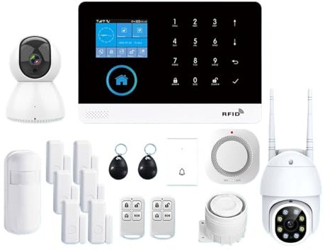 Alarm System WiFi Alarm System For Home Burglar Security Tuya Smart House App Control Wireless With Motion Sensor Camera Zero false positive rate (Color : I)