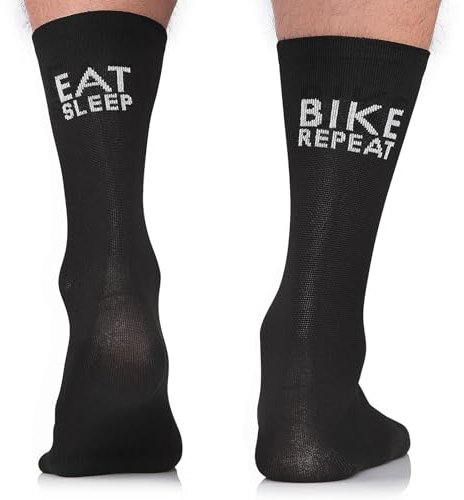 TODO Fahrradsocken Herren und Damen. Atmungsaktive Rennrad Socken. Motiv Fahrrad-Socken Herren, Radsocken Herren (Bike Repeat CA, 43-46)
