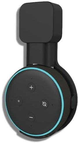 Sintron Wall Mount Holder for Dot 3 & Google Mini, Smart Home Wall Mount Stand Hanger for Dot 3rd Generation Speaker Holder, Simplify Declutter Your Living Space Without Messy Wires (Black)