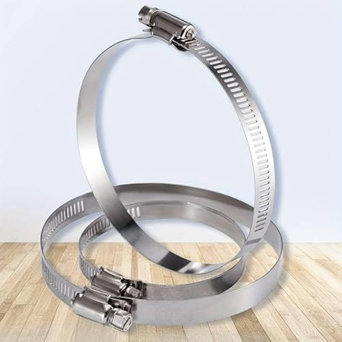 1 X 100mm 1 x 125mm and 1 x 150mm Adjustable Stainless Steel Pipe Clamp Secure Hose Clip Inline Duct Extractor Fan Cooker Hood Ducting