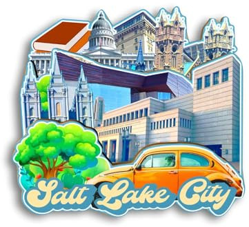Quwsne Kühlschrankmagnet, Motiv: Salzsee, Stadt, Utah, USA, Stadt, Reise, Souvenirs, Touristengeschenke, 3D-Symbol, klassische Sehenswürdigkeiten, handgefertigt, Handwerk, Heimdekoration – 864